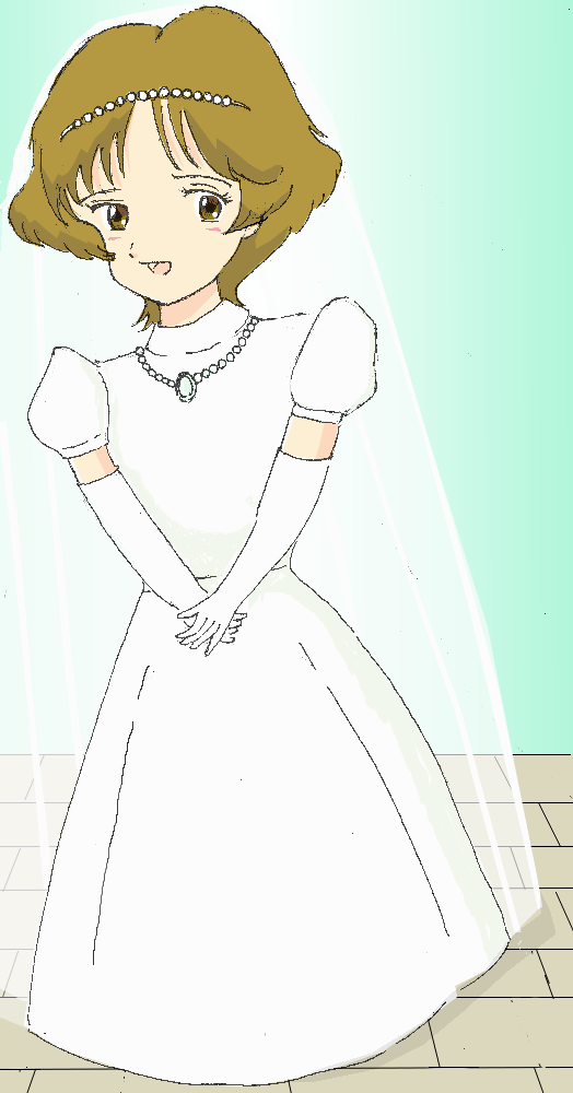 『ウェディングドレス姿のメイベル』 illustrated by 霧人