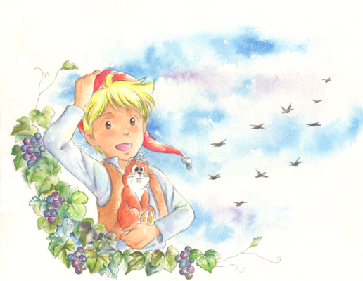 『ニルスのふしぎな旅』 illustrated by Sora